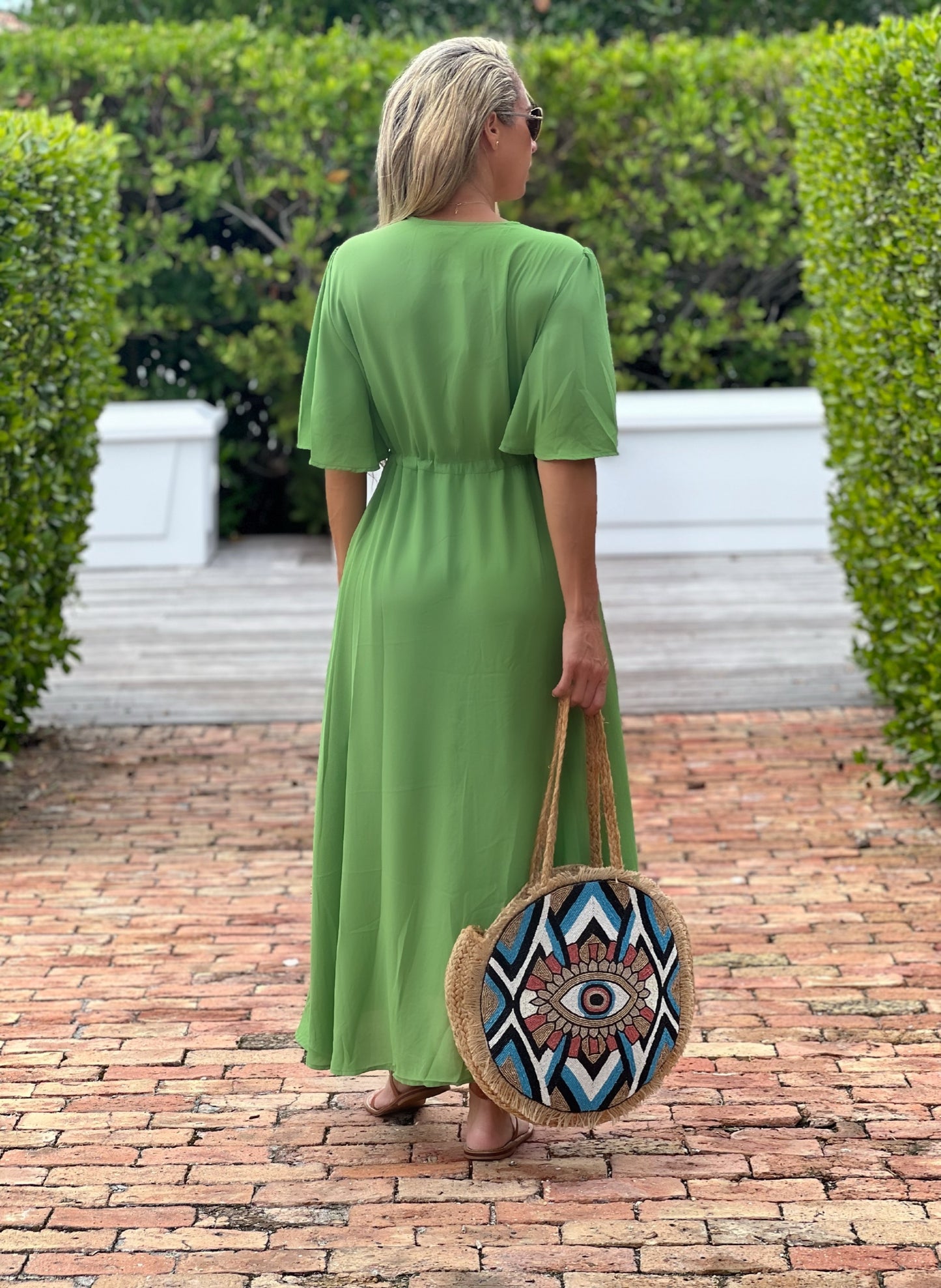 Embroidered Green Dress