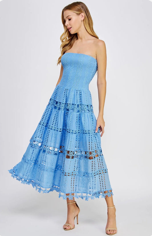 Eyelet Tube Dress