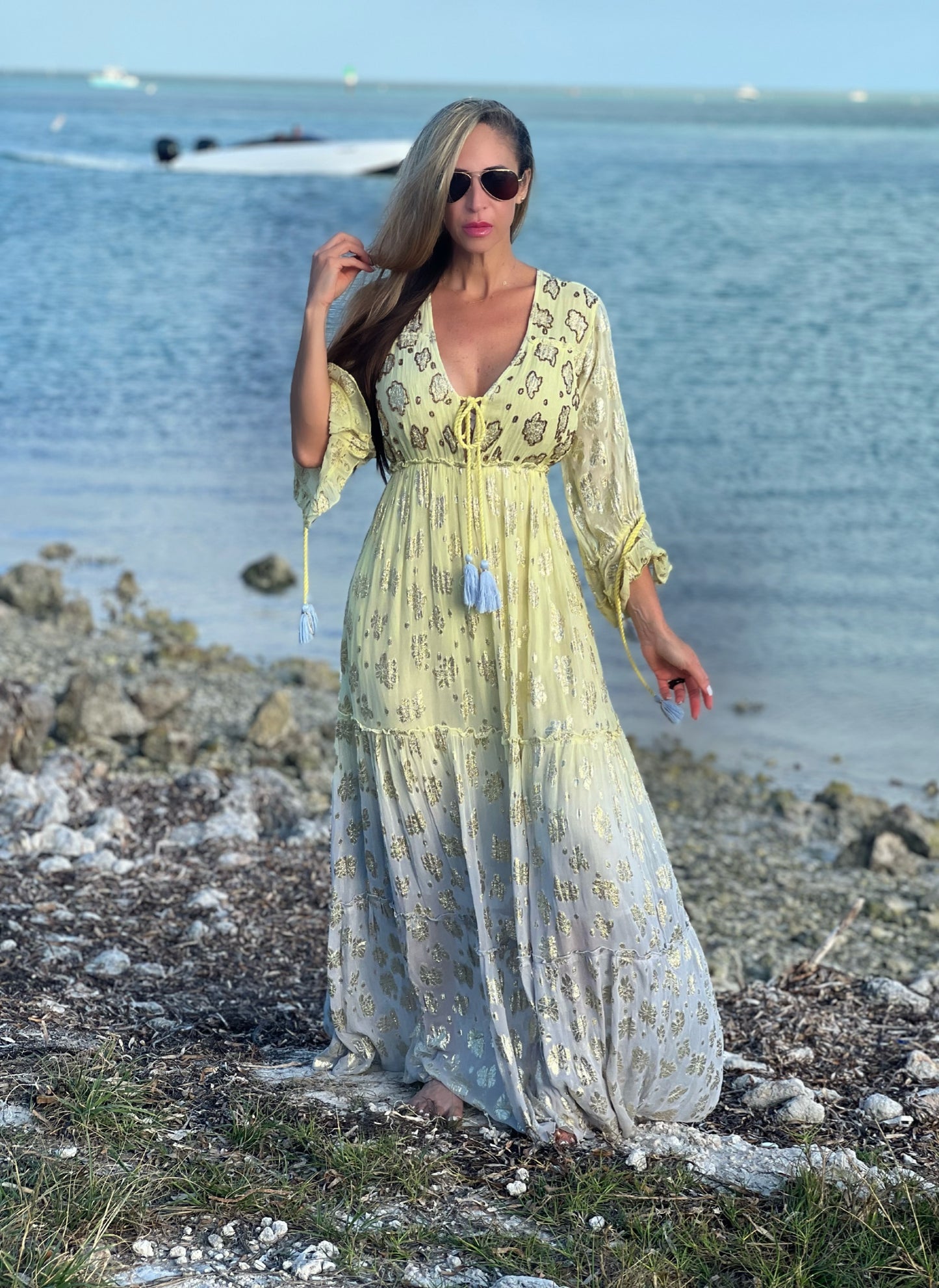 Yellow Hombre Boho Dress