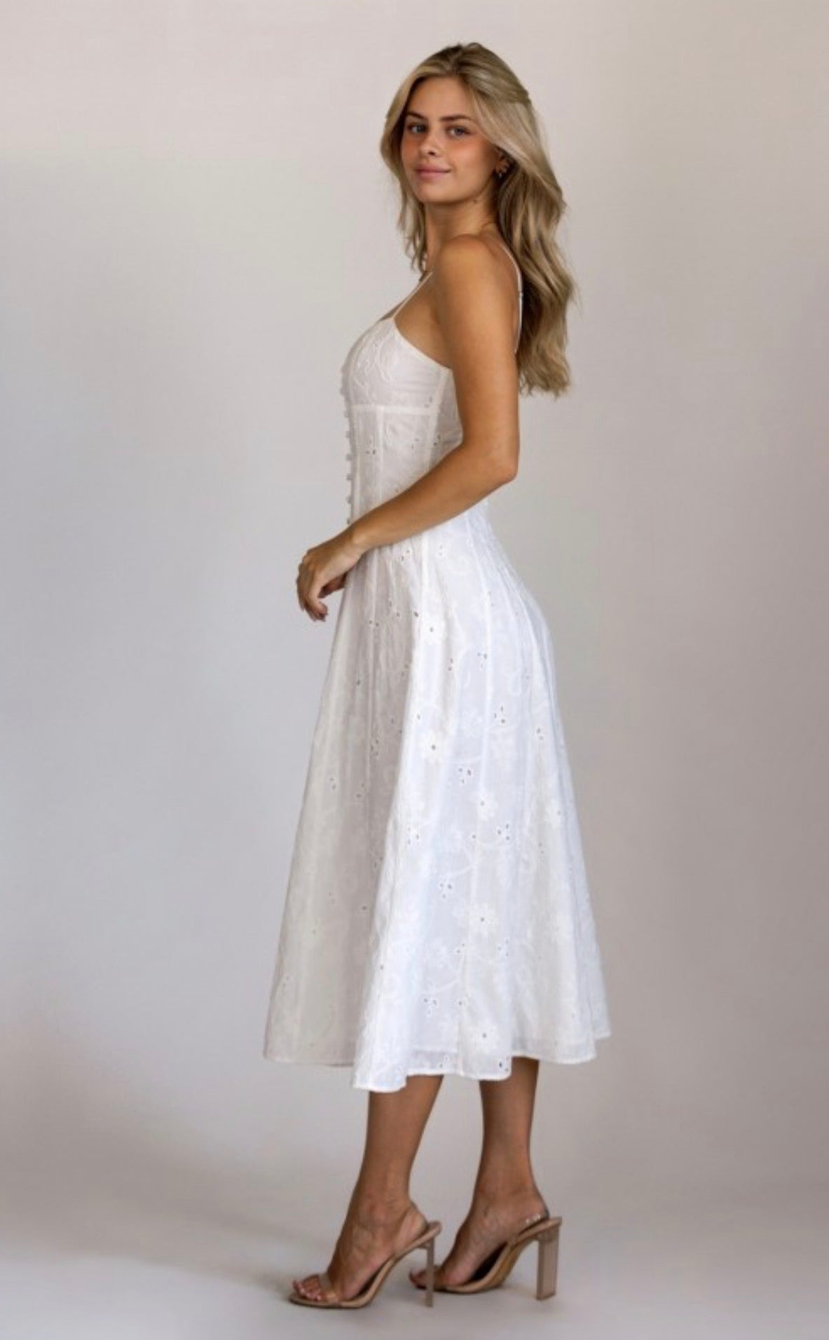 Eyelet Embroidered Midi Dress