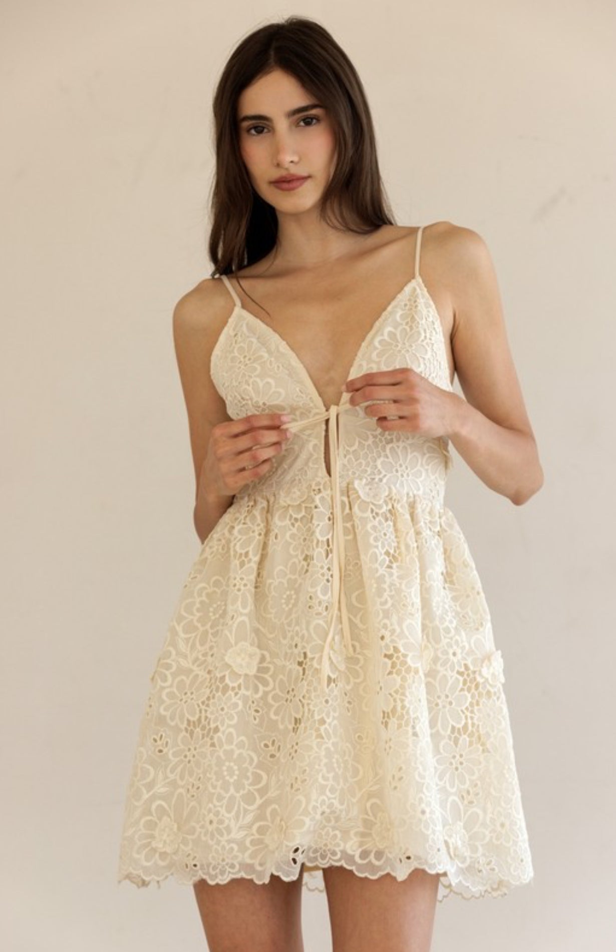 Floral Lace Mini Dress