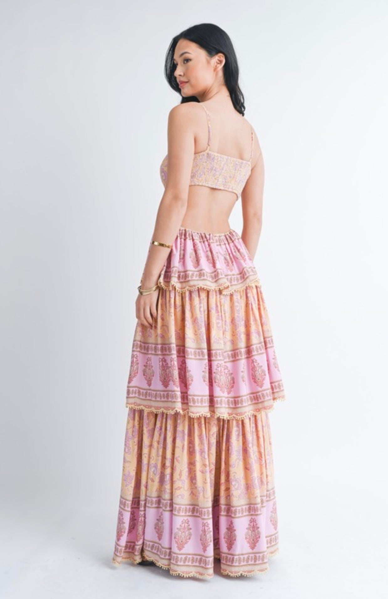 Pom Pom Trim Maxi Dress