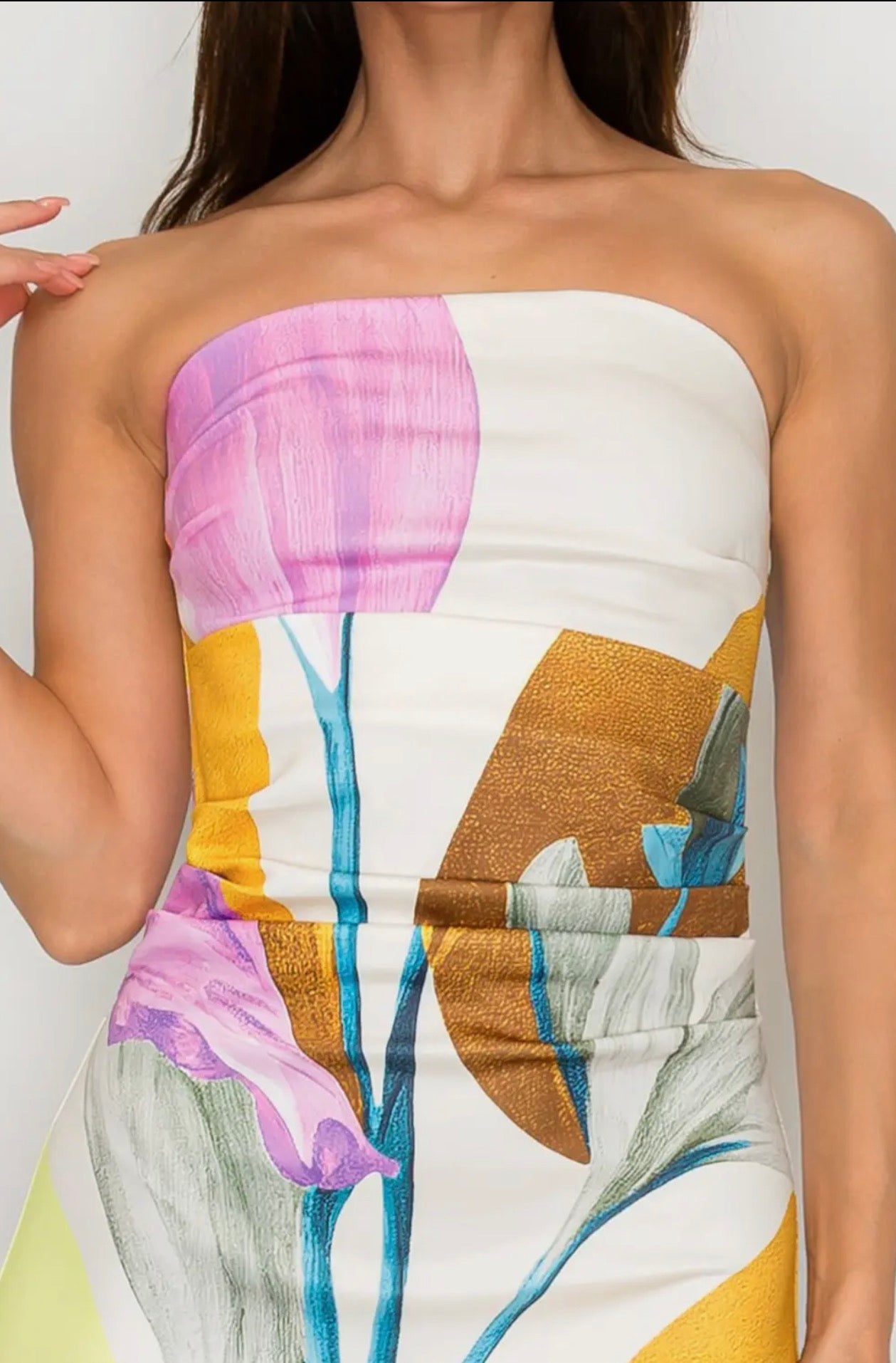 Floral Strapless Dress