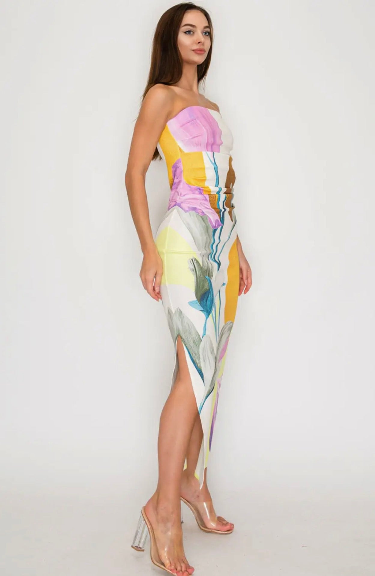 Floral Strapless Dress