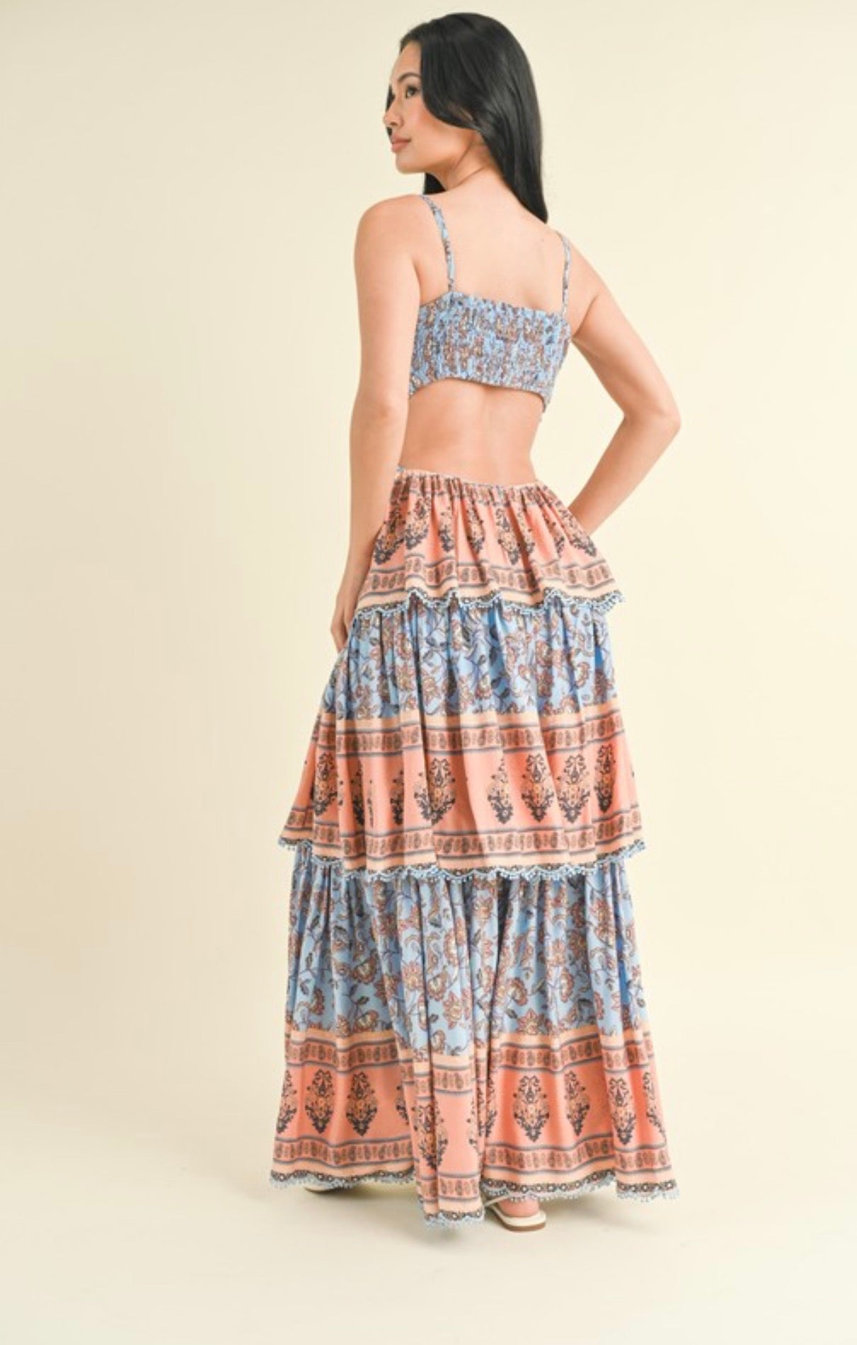 Pom Pom Trim Maxi Dress