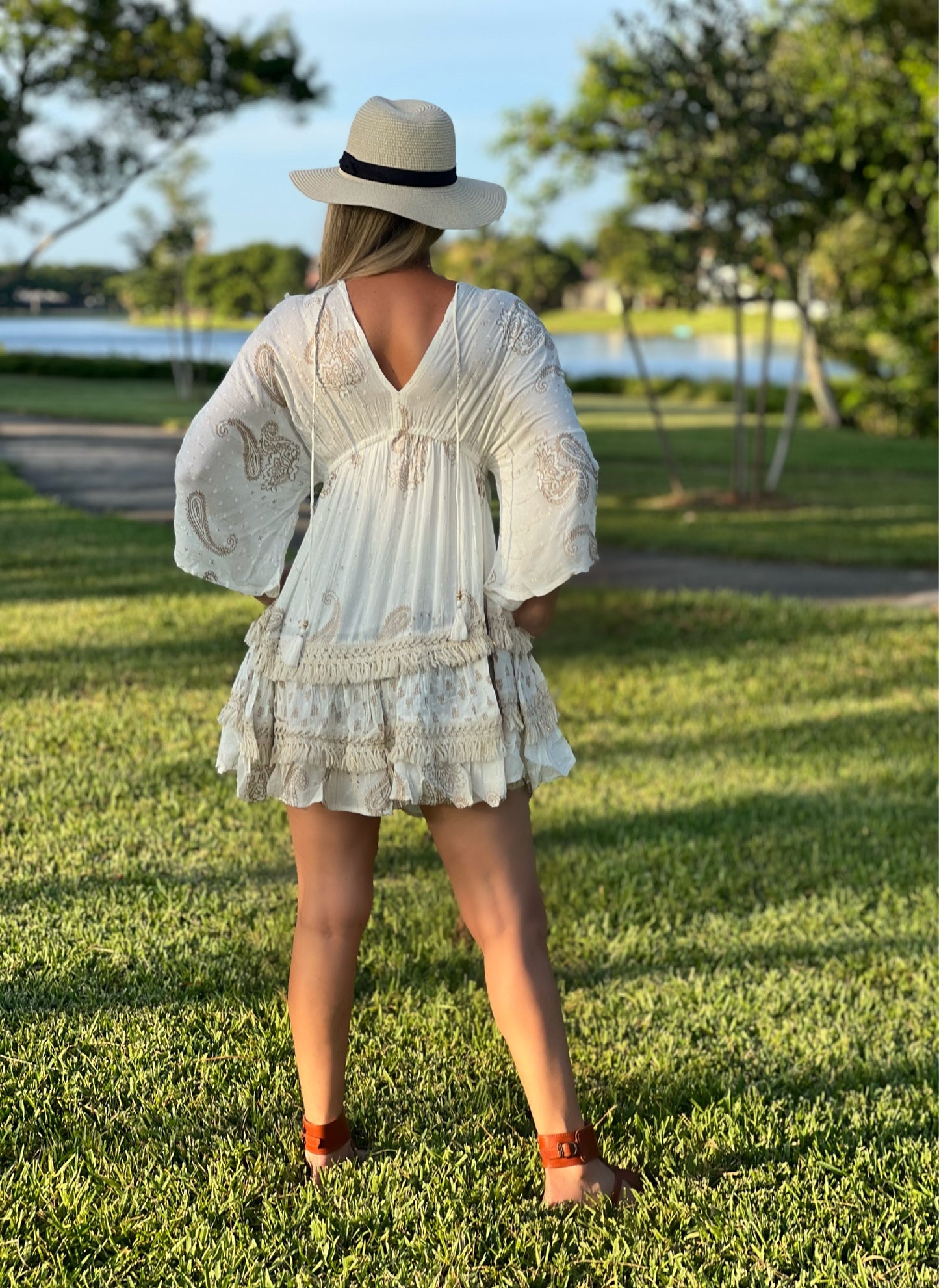 Cream Mini Boho Dress