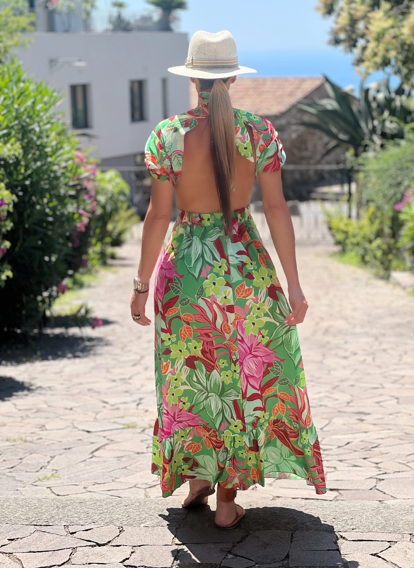 Floral Cut Out Maxi Dress