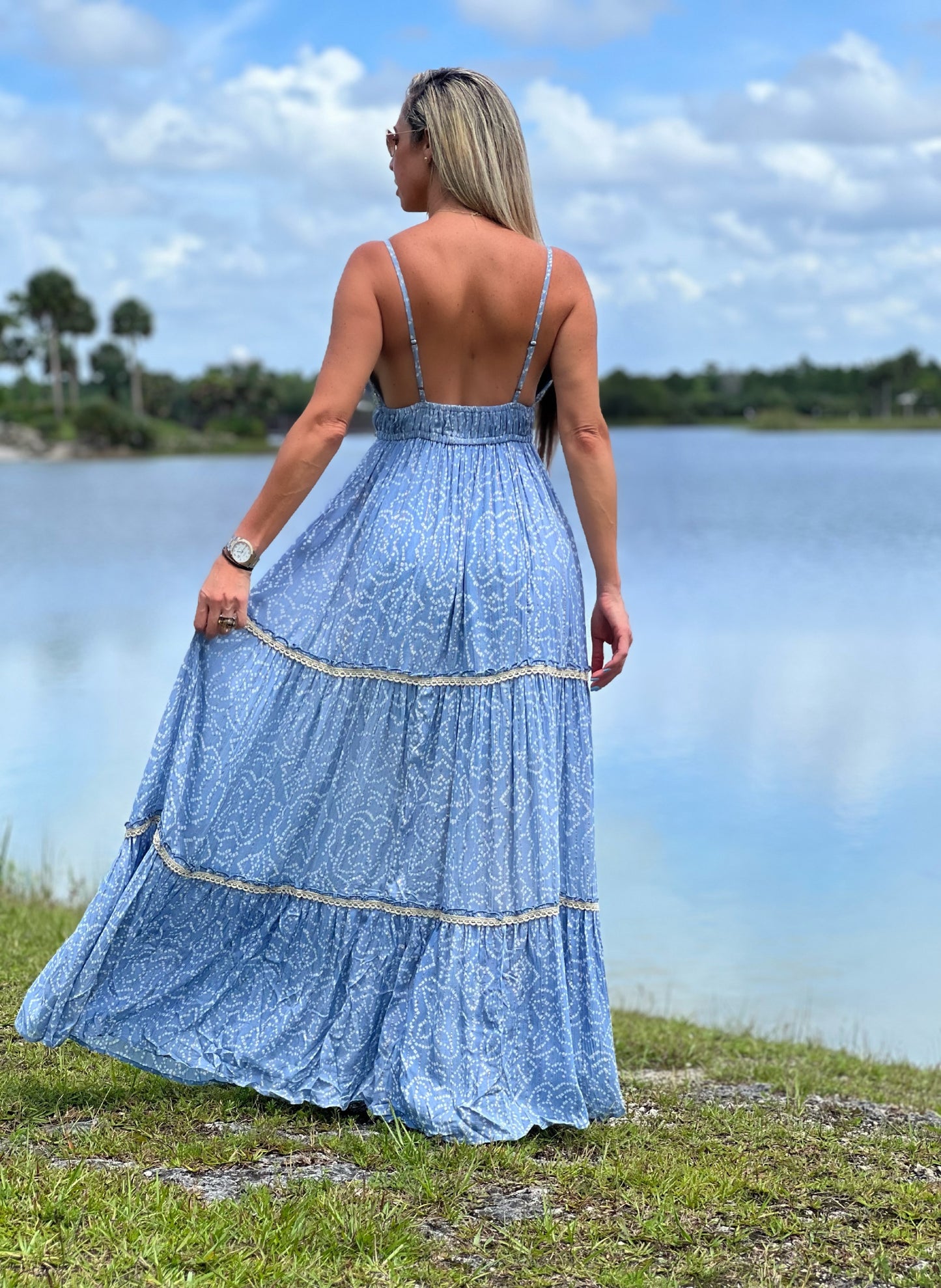 Boho Blue Maxi Dress