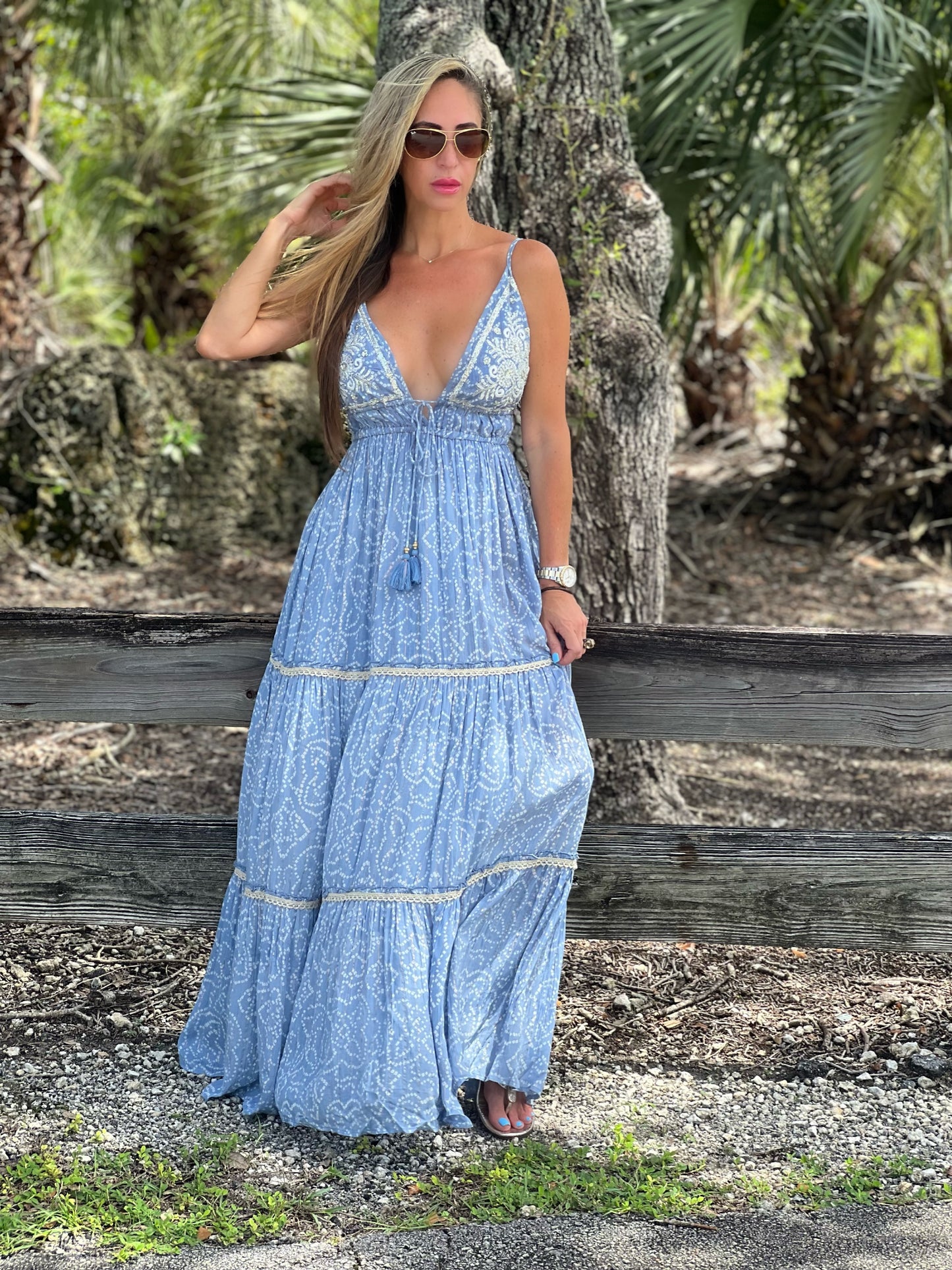 Boho Blue Maxi Dress