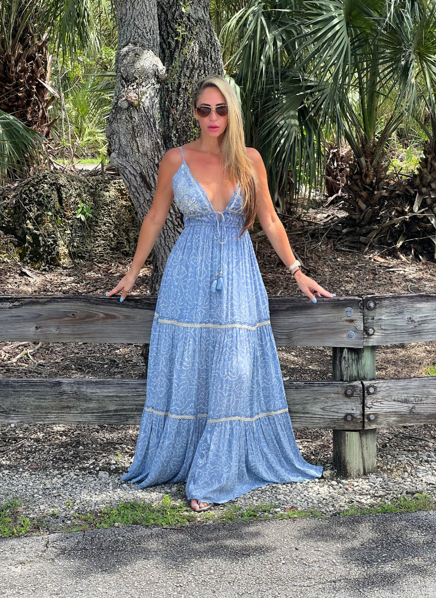 Boho Blue Maxi Dress