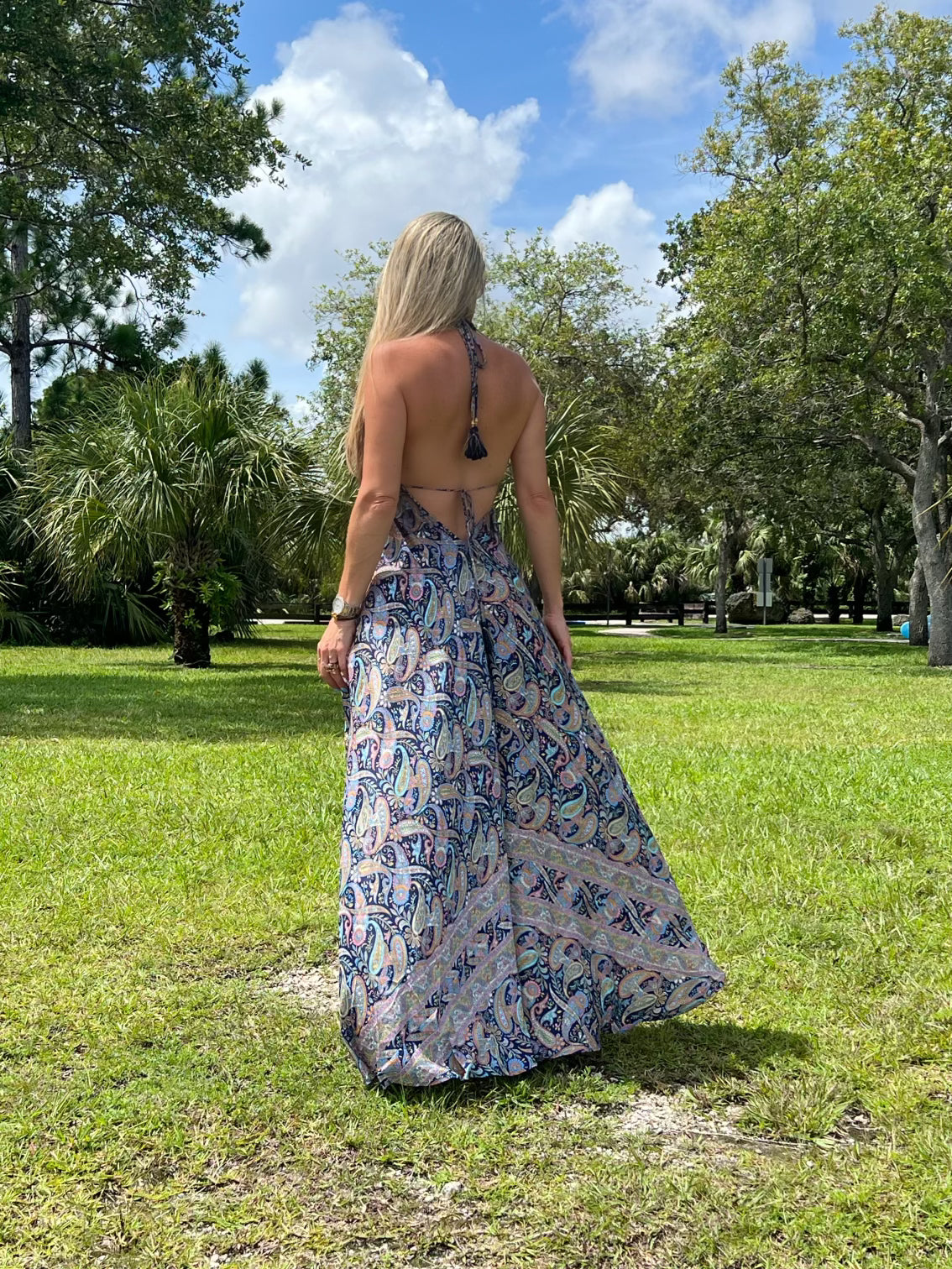 Paisley Print Maxi Dress