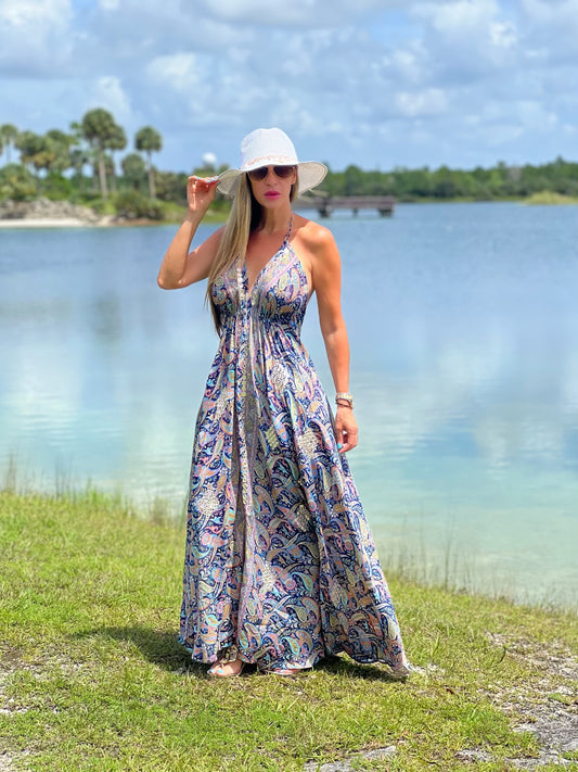 Paisley Print Maxi Dress