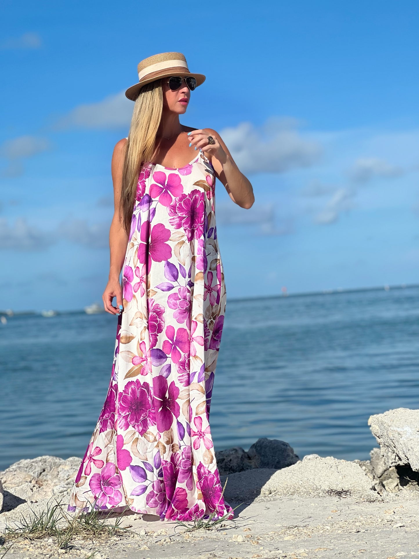 Flowy Floral Slip Maxi Dress